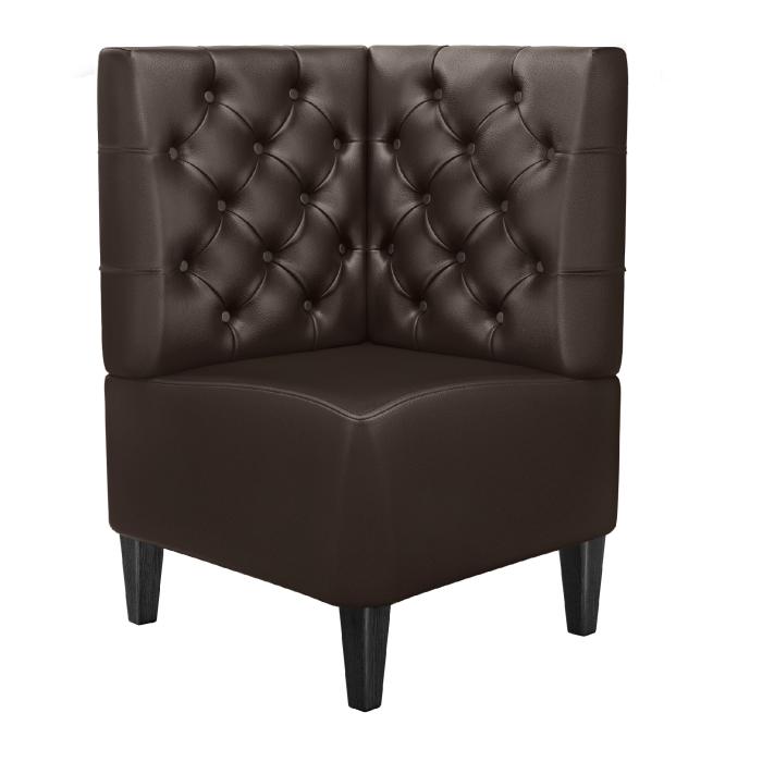 MIAMI | Panca componibile modulo angolare per locali | L:H 64 x 103 cm | Marrone | Chesterfield | Pelle
