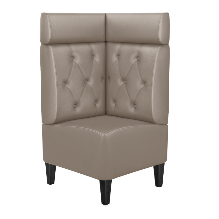 MIAMI | Kulmapenkki ravintoloihin | L:K 64 x 128 cm | Taupe | Chesterfield-timanttikuvio | Nahka