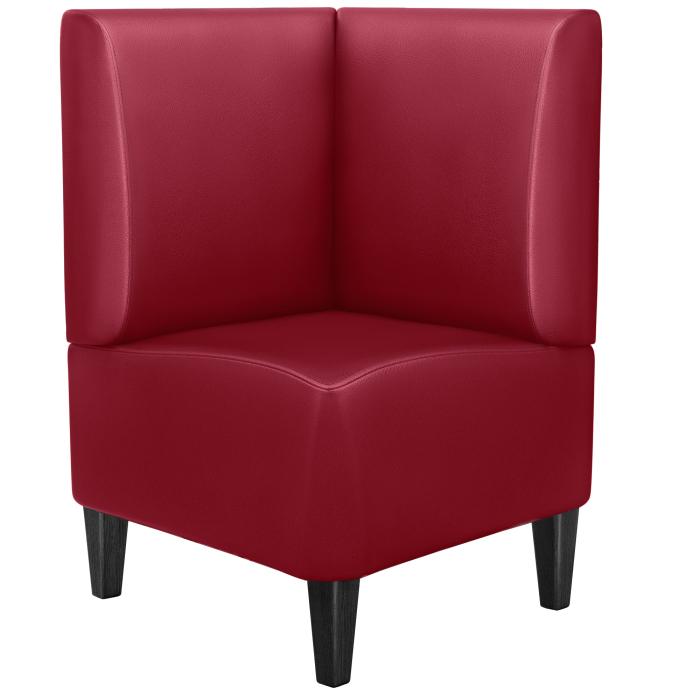 MIAMI | Hjørnebenk for restauranter | B:H 64 x 103 cm | Rød | Glatt | Skinn