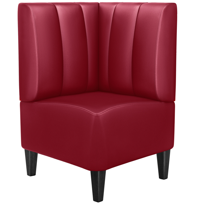 MIAMI | Hjørnebenk for restauranter | B:H 64 x 103 cm | Rød | Stripete | Skinn