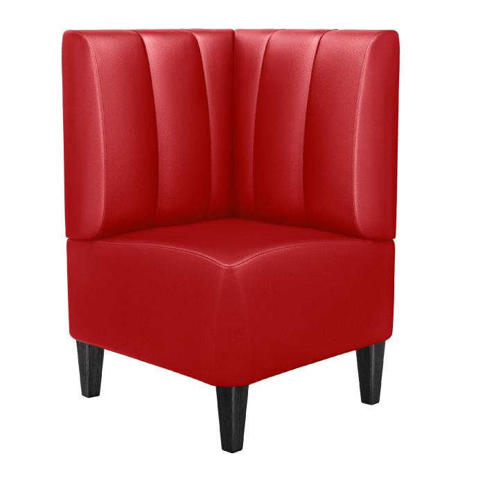 MIAMI | Panca componibile modulo angolare per locali | L:H 64 x 103 cm | Rosso | A righe | Pelle