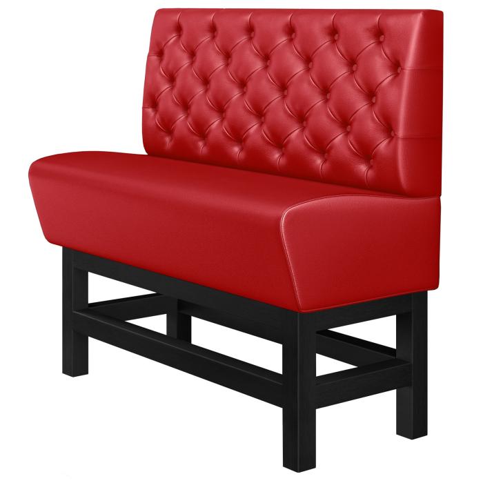 MIAMI | Høy restaurantsofa | B: H 120 x 133 cm | Rød | Chesterfield | lær