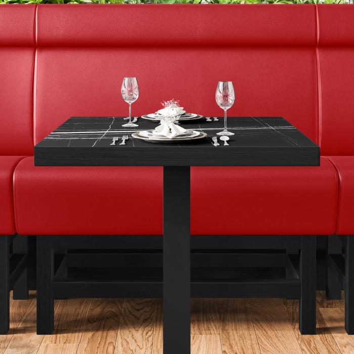 MIAMI | Hög restaurangsoffa | B:H 100 x 158 cm | Röd | Chesterfield-knapp | Läder MIAMI | Hög restaurangsoffa | B:H 100 x 158 cm | Röd | Chesterfield-knapp | Läder