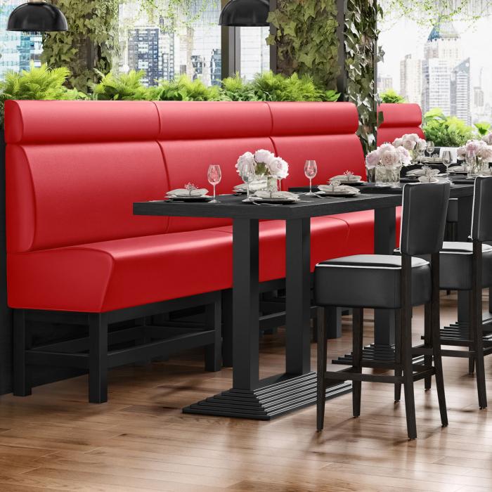 MIAMI | Hög restaurangsoffa | B:H 100 x 158 cm | Röd | Chesterfield-knapp | Läder MIAMI | Hög restaurangsoffa | B:H 100 x 158 cm | Röd | Chesterfield-knapp | Läder