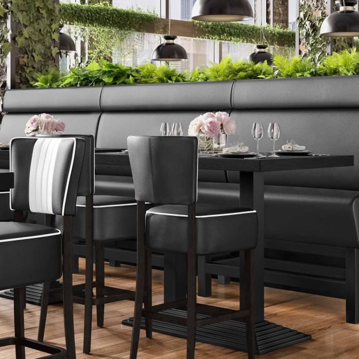 MIAMI | Hög restaurangsoffa | B:H 100 x 158 cm | Svart | Smidig | Läder MIAMI | Hög restaurangsoffa | B:H 100 x 158 cm | Svart | Smidig | Läder