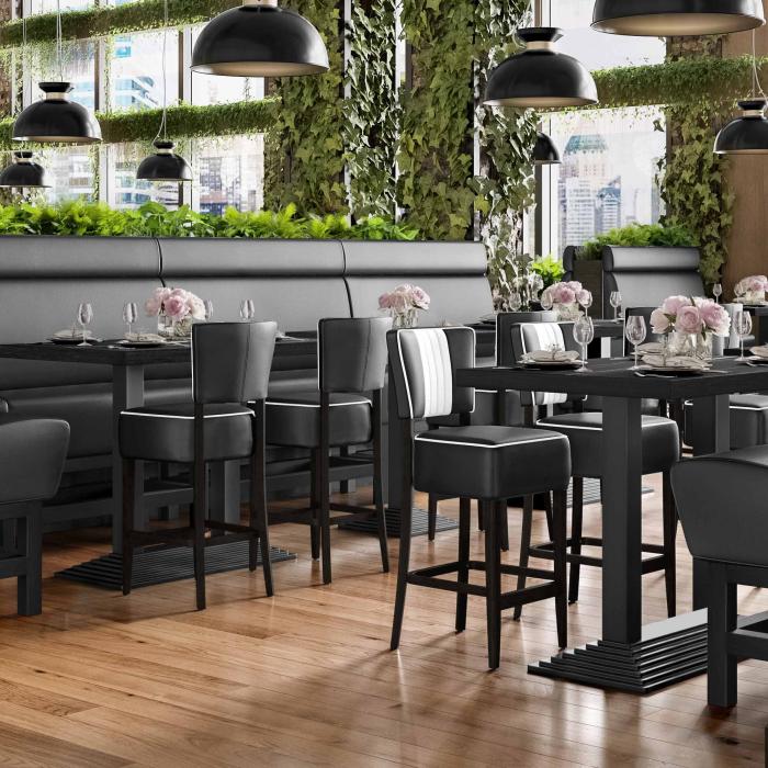 MIAMI | Hög restaurangsoffa | B:H 100 x 158 cm | Svart | Smidig | Läder MIAMI | Hög restaurangsoffa | B:H 100 x 158 cm | Svart | Smidig | Läder
