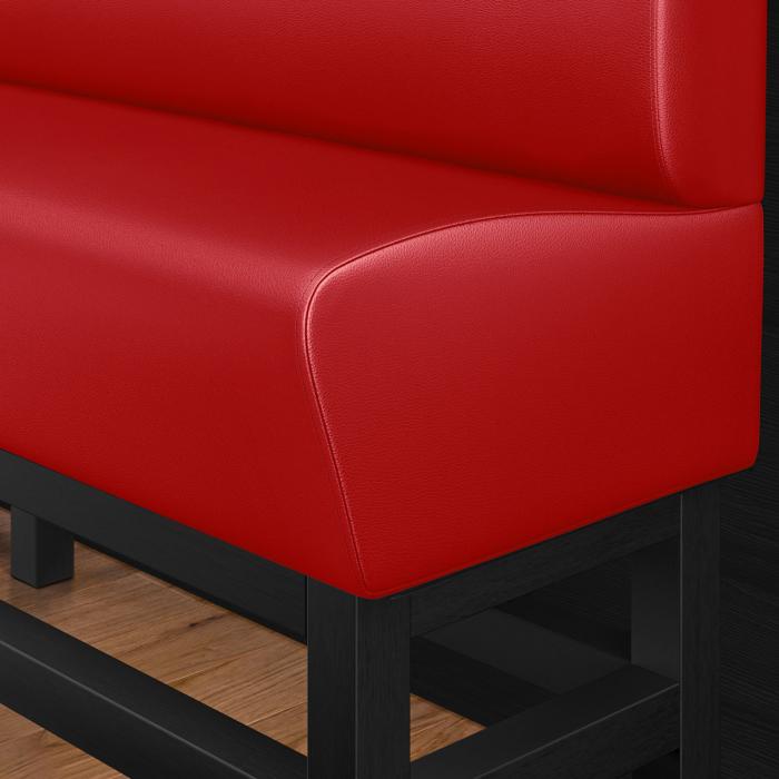 MIAMI | Hög restaurangsoffa | B:H 100 x 133 cm | Röd | Smidig | Läder