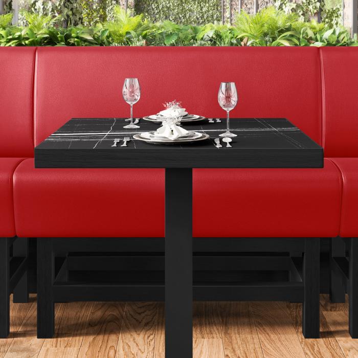 MIAMI | Hög restaurangsoffa | B:H 100 x 133 cm | Röd | Smidig | Läder