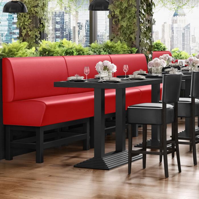MIAMI | Hög restaurangsoffa | B:H 100 x 133 cm | Röd | Smidig | Läder