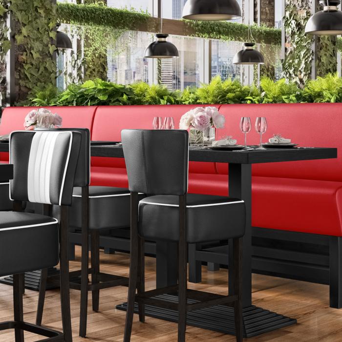 MIAMI | Hög restaurangsoffa | B:H 100 x 133 cm | Röd | Smidig | Läder