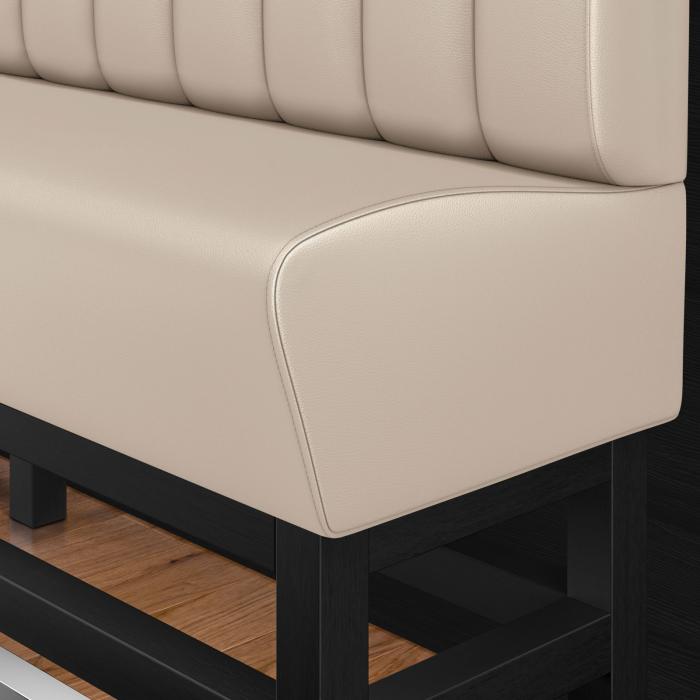 MIAMI | Hög restaurangsoffa | B:H 120 x 133 cm | Krämfärgad | Randig | Läder MIAMI | Hög restaurangsoffa | B:H 120 x 133 cm | Krämfärgad | Randig | Läder