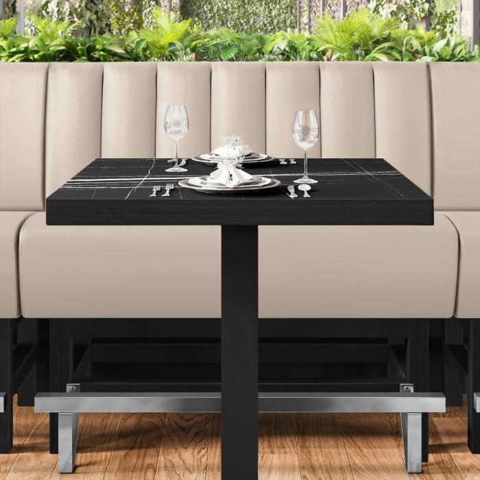 MIAMI | Hög restaurangsoffa | B:H 120 x 133 cm | Krämfärgad | Randig | Läder MIAMI | Hög restaurangsoffa | B:H 120 x 133 cm | Krämfärgad | Randig | Läder