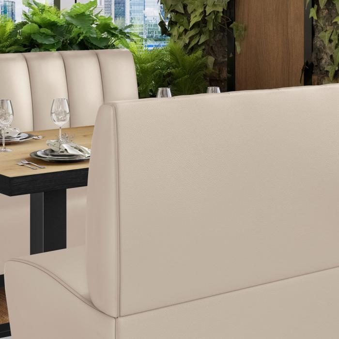 MIAMI | Hög restaurangsoffa | B:H 120 x 133 cm | Krämfärgad | Randig | Läder MIAMI | Hög restaurangsoffa | B:H 120 x 133 cm | Krämfärgad | Randig | Läder