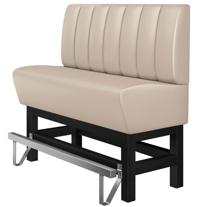 MIAMI | Hög restaurangsoffa | B:H 180 x 133 cm | Krämfärgad | Randig | Läder