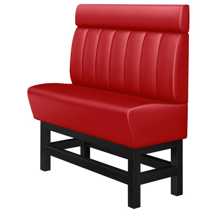 MIAMI | Hög restaurangsoffa | B:H 120 x 158 cm | Röd | Randig | Läder