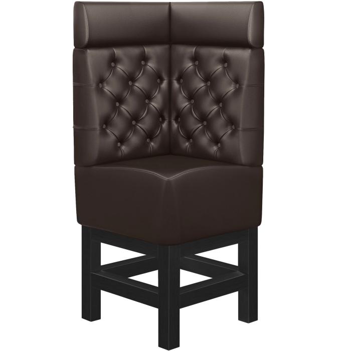 MIAMI | Gastro hög bänk | B:H 64 x 158 cm | Mörkbrun | Chesterfield | Läder