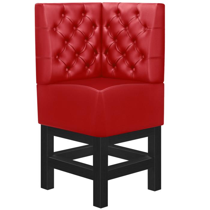MIAMI | Hörnsoffa till restaurang | B:H 64 x 133 cm | Röd | Chesterfield | Läder
