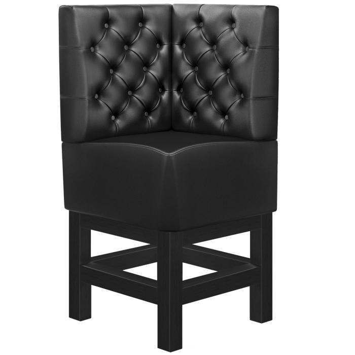 MIAMI | Gastro hög bänk | B:H 64 x 133 cm | Svart | Chesterfield | Läder