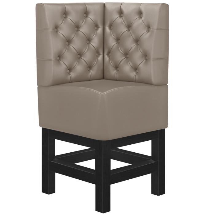 MIAMI | Gastro hög bänk | B:H 64 x 133 cm | Taupe | Chesterfield | Läder