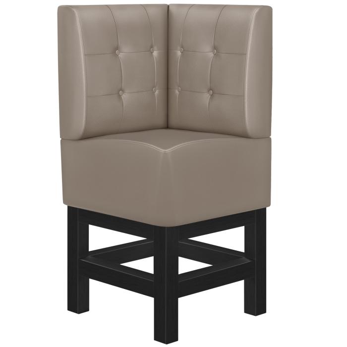 MIAMI | Gastro hög bänk | B:H 64 x 133 cm | Taupe | Chesterfield Button | Läder