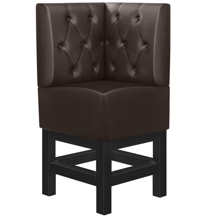 MIAMI | Gastro hög bänk | B:H 64 x 133 cm | Mörkbrun | Chesterfield romb | Läder