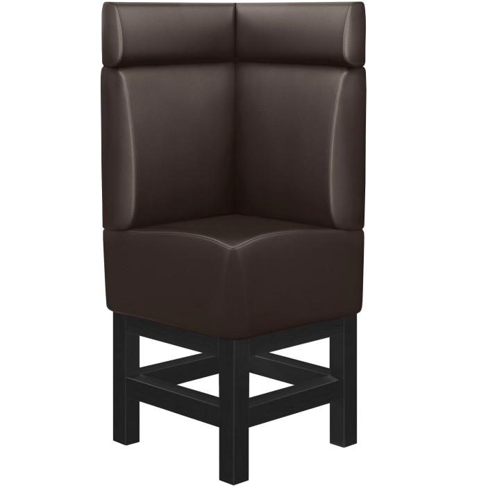 MIAMI | Gastro hög bänk | B:H 64 x 158 cm | Mörkbrun | Slät | Läder