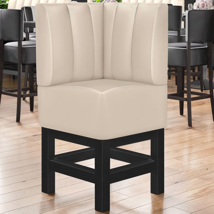 MIAMI | Gastro hög bänk | B:H 64 x 133 cm | Krämfärgad | Randig | Läder