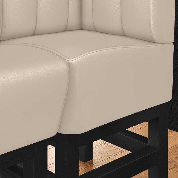 MIAMI | Gastro hög bänk | B:H 64 x 133 cm | Krämfärgad | Randig | Läder