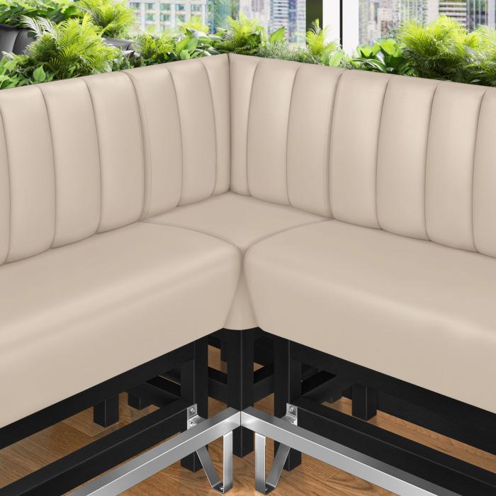 MIAMI | Gastro hög bänk | B:H 64 x 133 cm | Krämfärgad | Randig | Läder