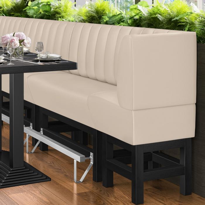 MIAMI | Gastro hög bänk | B:H 64 x 133 cm | Krämfärgad | Randig | Läder