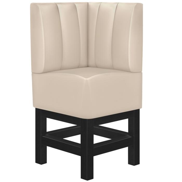 MIAMI | Gastro hög bänk | B:H 64 x 133 cm | Krämfärgad | Randig | Läder
