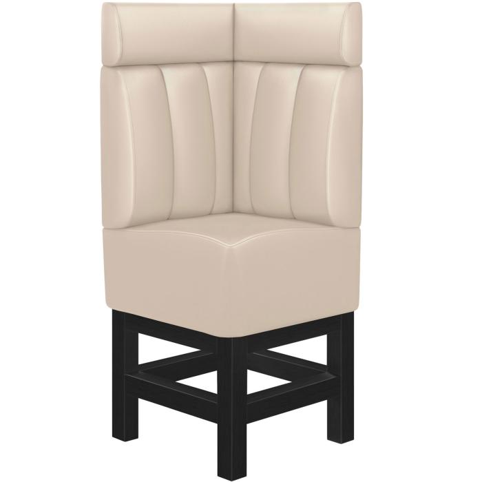 MIAMI | Gastro hög bänk | B:H 64 x 158 cm | Krämfärgad | Randig | Läder