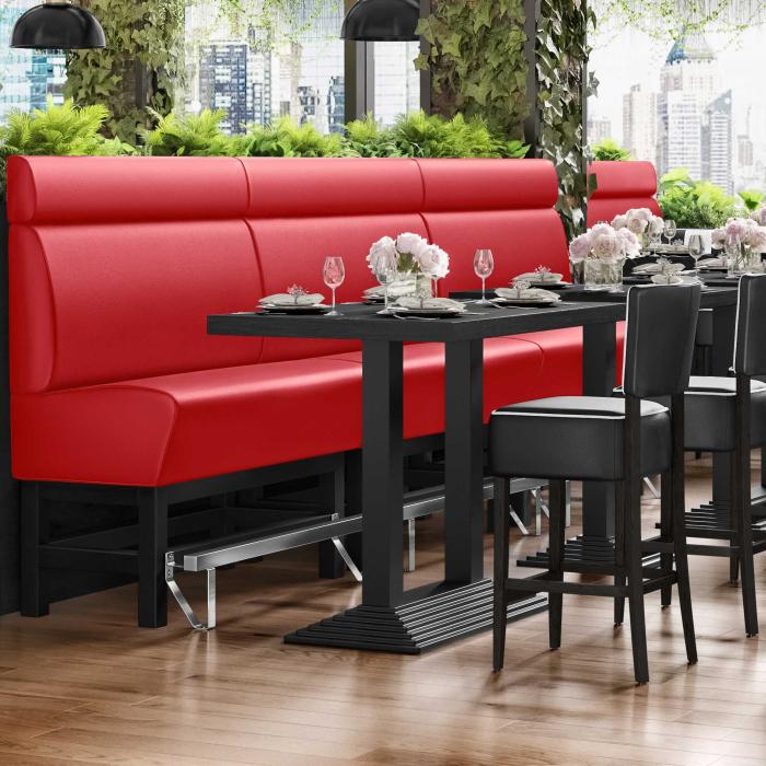 MIAMI | Hög restaurangsoffa | B:H 140 x 158 cm | Röd | Smidig | Läder MIAMI | Hög restaurangsoffa | B:H 140 x 158 cm | Röd | Smidig | Läder