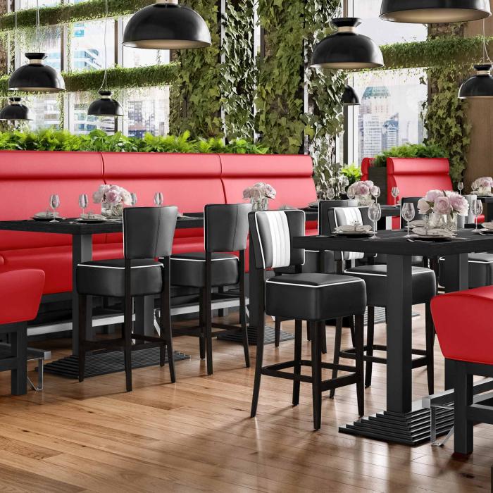 MIAMI | Hög restaurangsoffa | B:H 140 x 158 cm | Röd | Smidig | Läder MIAMI | Hög restaurangsoffa | B:H 140 x 158 cm | Röd | Smidig | Läder