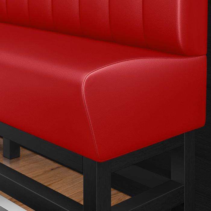 MIAMI | Hög restaurangsoffa | B:H 200 x 133 cm | Röd | Randig | Läder MIAMI | Hög restaurangsoffa | B:H 200 x 133 cm | Röd | Randig | Läder