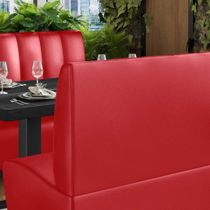 MIAMI | Hög restaurangsoffa | B:H 200 x 133 cm | Röd | Randig | Läder MIAMI | Hög restaurangsoffa | B:H 200 x 133 cm | Röd | Randig | Läder