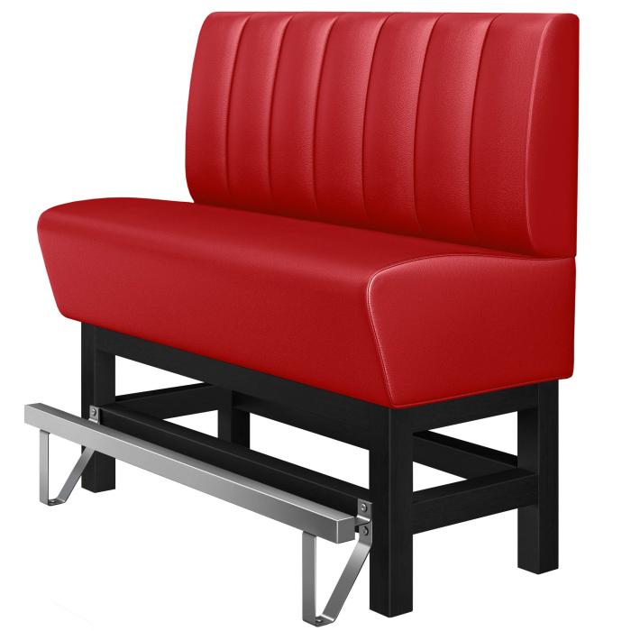MIAMI | Hög restaurangsoffa | B:H 200 x 133 cm | Röd | Randig | Läder MIAMI | Hög restaurangsoffa | B:H 200 x 133 cm | Röd | Randig | Läder