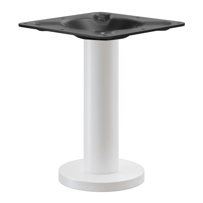 MILAN | Bistro Lounge Tischgestell | Weiß | Fuß: Ø 18 cm | Säule: 7,6 x 36 cm | Bodenmontage