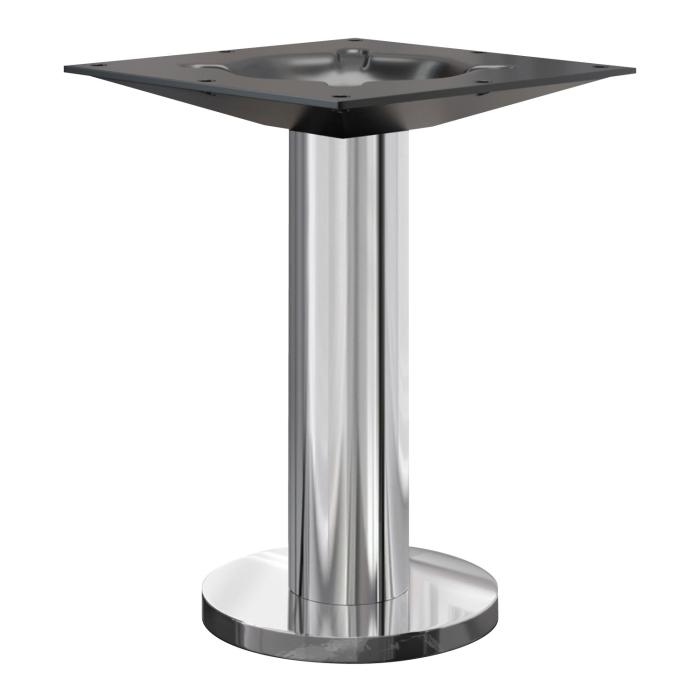 MILAN | Bistro Lounge bordstel | rustfrit stål | fod: Ø 18 cm | søjle: 7,6 x 36 cm | gulvmonteret