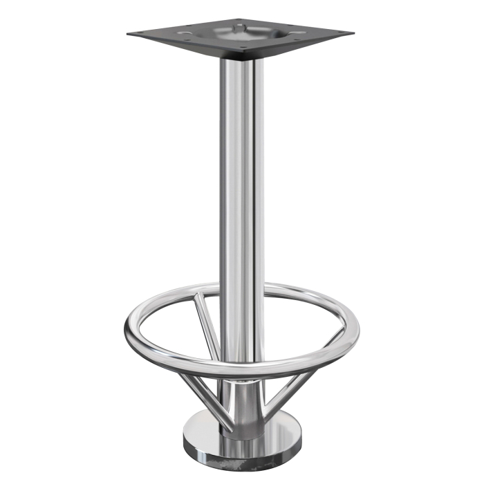 MILAN FOOT | Struttura tavolo bistro | Acciaio inossidabile | Base: Ø 18 cm | Colonna: 7,6 x 102 cm | Montaggio a pavimento