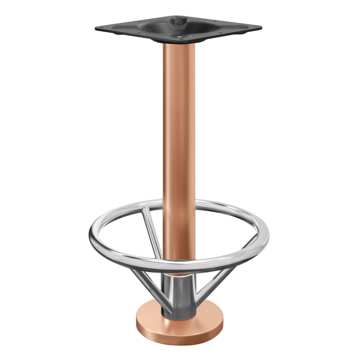 MILAN FOOT | Bistro Table Base | Copper | Foot: Ø 18 cm | Column: 7.6 x 102 cm | Floor Mounting