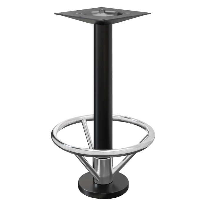 MILAN FOOT | Bistro Ståbordstel | Sort | Fod: Ø 18 cm | Søjle: 7,6 x 102 cm | Gulvmontering
