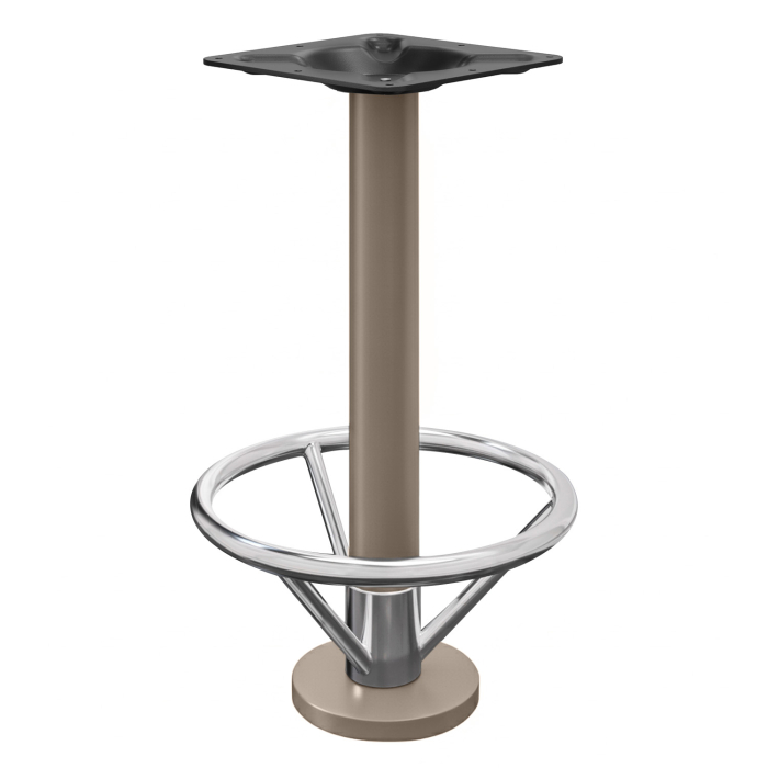 MILAN FOOT | Bistro Ståbordstel | Taupe | Fod: Ø 18 cm | Søjle: 7,6 x 102 cm | Gulvmontering