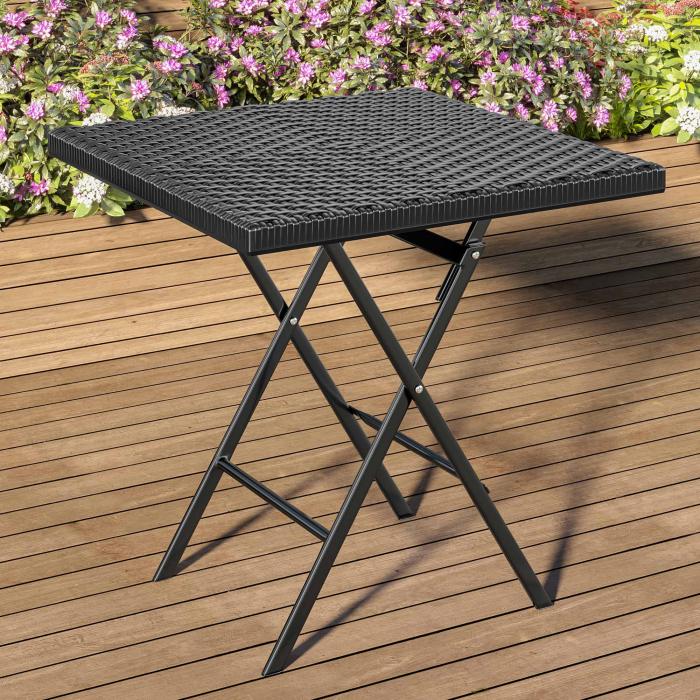 MIO | festbord | B: D 60 x 60 cm | Svart | plast | Sammenleggbar