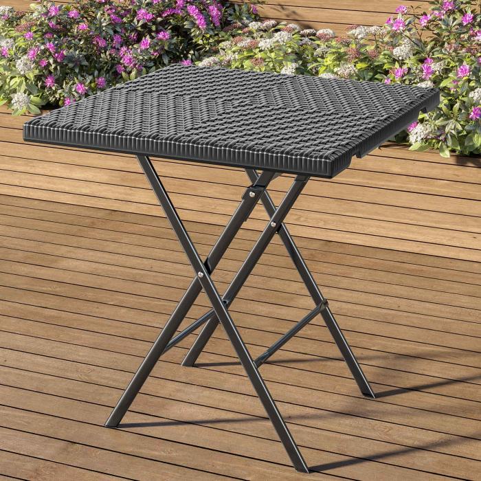 MIO | festbord | B: D 60 x 60 cm | Svart | plast | Sammenleggbar