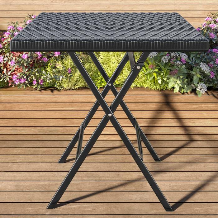 MIO | festbord | B: D 60 x 60 cm | Svart | plast | Sammenleggbar
