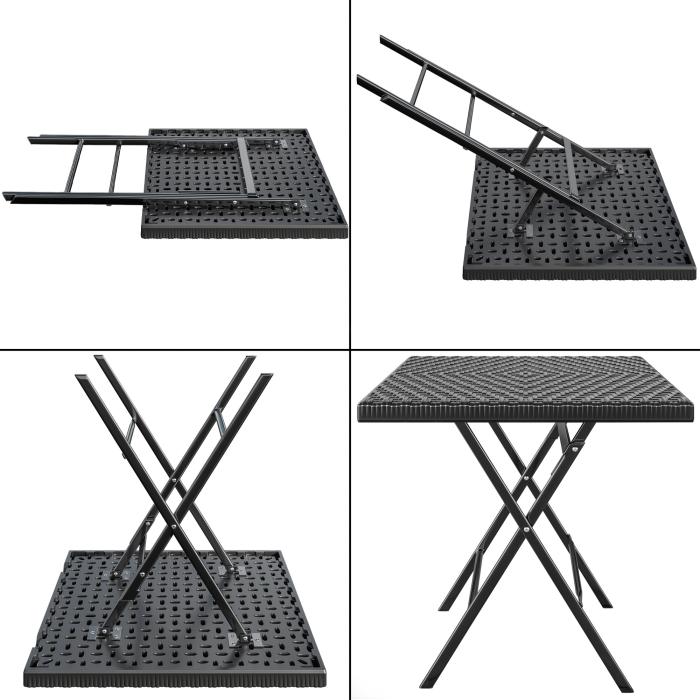 MIO | festbord | B: D 60 x 60 cm | Svart | plast | Sammenleggbar