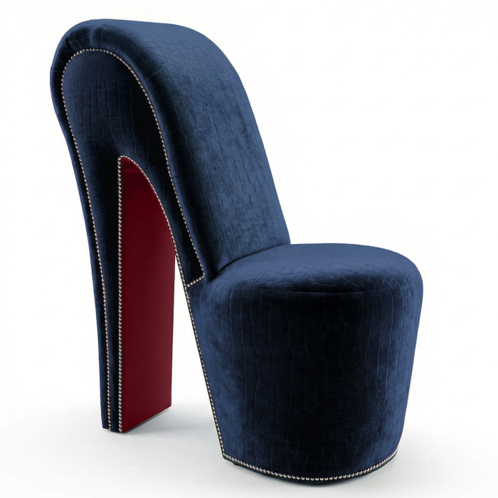 MIRANDA | High Heels Sessel | Glatt | Samt | Classic | Blau