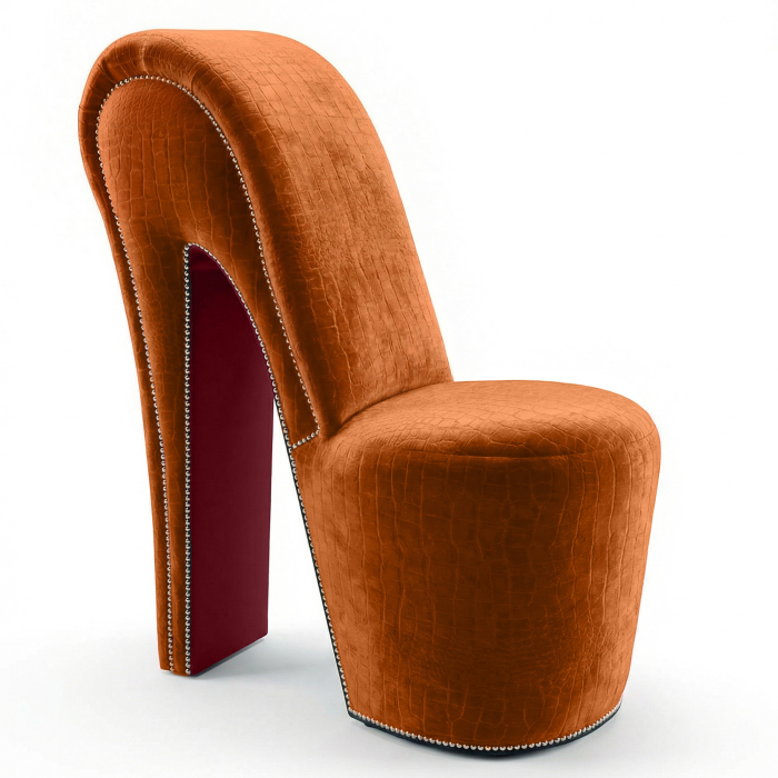 MIRANDA | High Heels Sessel | Glatt | Samt | Classic | Orange