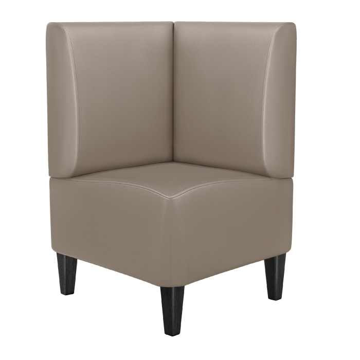 MIAMI | Banquette d'angle pour restaurants | L x H 64 x 103 cm | Taupe | Lisse | Cuir